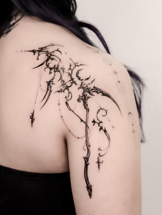 scythe and moon gothic cybersigilism